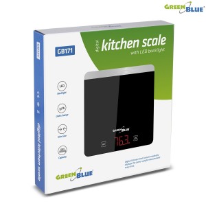 Cântar de bucătărie digital GreenBlue GB171 cu afișaj LED până la 5kg/1g