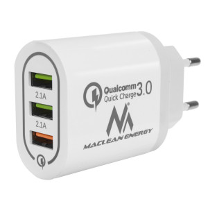 Maclean Energy Charger QC 3.0 MCE479 B - alb Qualcomm Quick Charge 3.6-6V / 3A, 6-9V / 2A, 9-12V / 1.5A