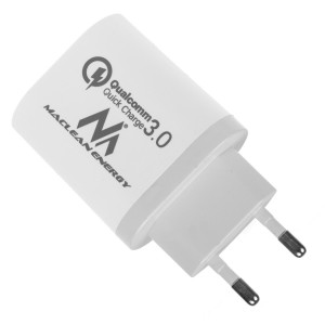 Maclean Energy Charger QC 3.0 MCE479 B - alb Qualcomm Quick Charge 3.6-6V / 3A, 6-9V / 2A, 9-12V / 1.5A