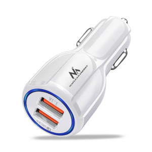 Maclean Energy QC 3.0 Car Charger pentru mașină MCE478 B - Alb Qualcomm Quick Charge QC 3.0 - 5V/3A, 9V/1.8A, 12V/1.6A