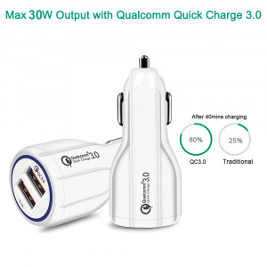 Maclean Energy QC 3.0 Car Charger pentru mașină MCE478 B - Alb Qualcomm Quick Charge QC 3.0 - 5V/3A, 9V/1.8A, 12V/1.6A