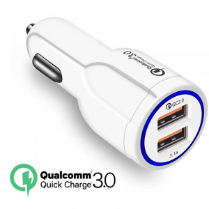 Maclean Energy QC 3.0 Car Charger pentru mașină MCE478 B - Alb Qualcomm Quick Charge QC 3.0 - 5V/3A, 9V/1.8A, 12V/1.6A