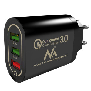 Maclean Energy Charger QC 3.0 MCE479 B - Negru Qualcomm Quick Charge 3.6-6V/3A, 6-9V/2A, 9-12V/1.5A