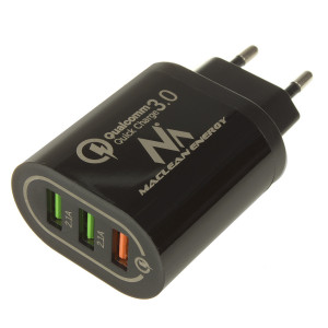 Maclean Energy Charger QC 3.0 MCE479 B - Negru Qualcomm Quick Charge 3.6-6V/3A, 6-9V/2A, 9-12V/1.5A