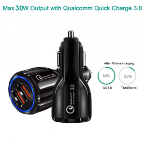 Maclean Energy QC 3.0 Car Charger pentru mașină MCE478 B - Negru Qualcomm Quick Charge QC 3.0 - 5V/3A, 9V/1.8A, 12V/1.6A