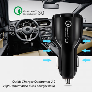 Maclean Energy QC 3.0 Car Charger pentru mașină MCE478 B - Negru Qualcomm Quick Charge QC 3.0 - 5V/3A, 9V/1.8A, 12V/1.6A