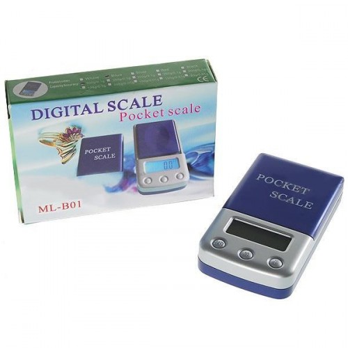 Cântar digital de buzunar cu ecran LCD retroiluminat max. 500g cu rezoluție de 0,1 g